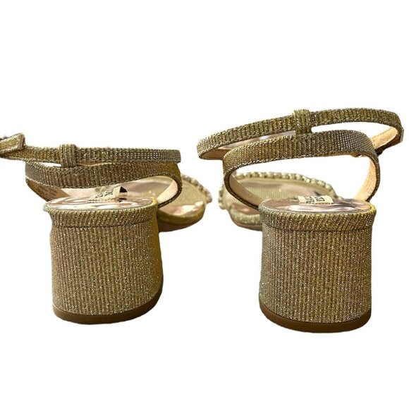 Badgley Mischka Harlow Ankle Strap Block Heel (Platino Gold) - Picture 5 of 9